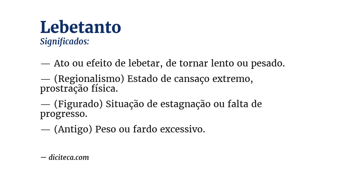 Significado de lebetanto