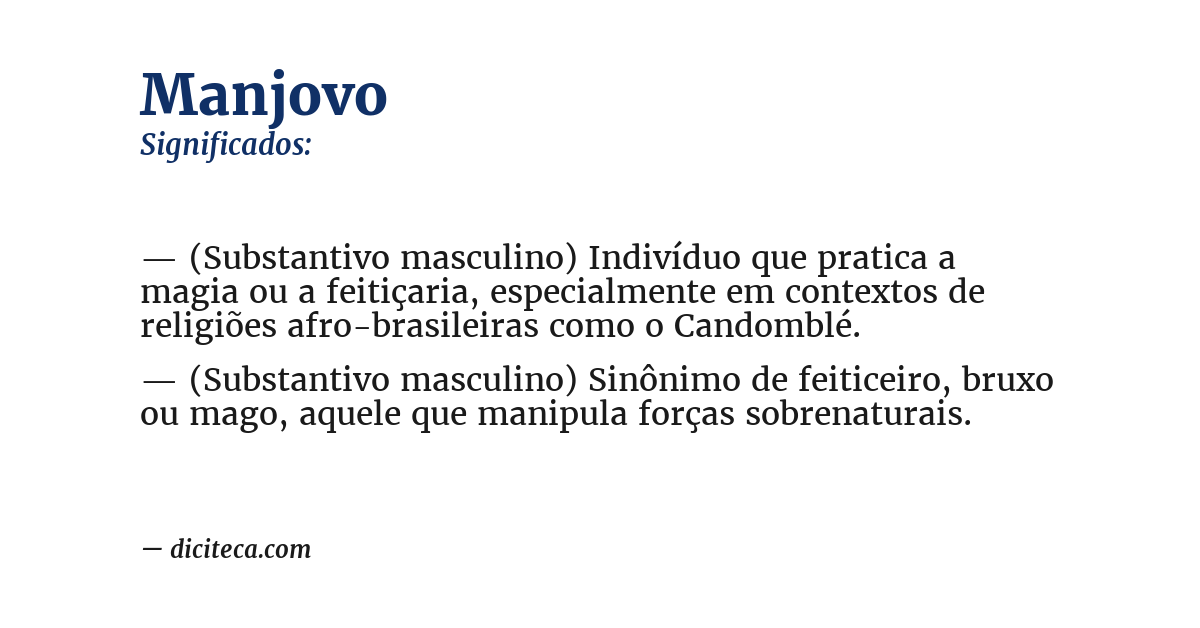 Significado de manjovo