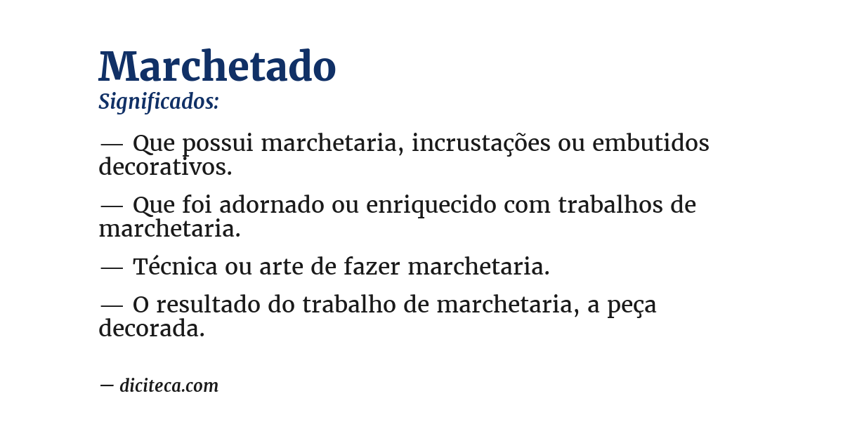 Significado de marchetado