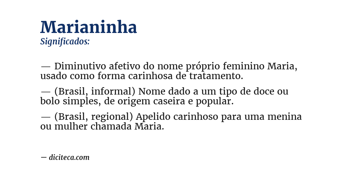 Significado de marianinha