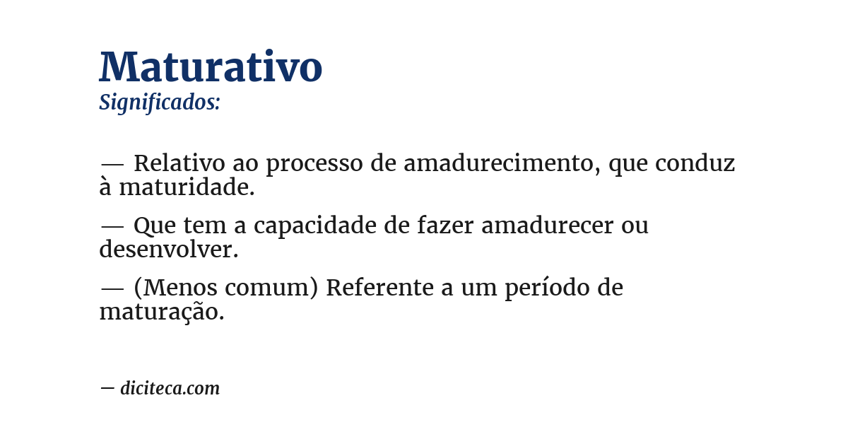 Significado de maturativo