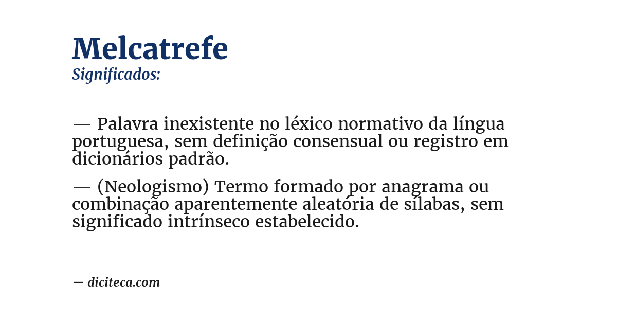 Significado de melcatrefe