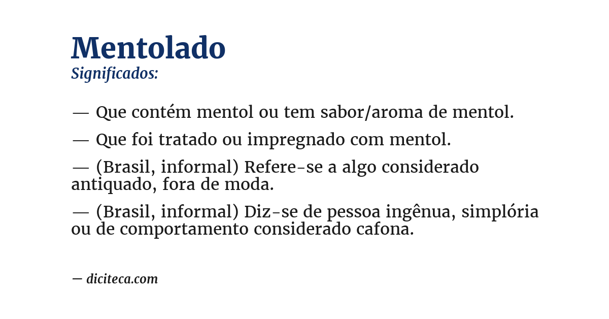 Significado de mentolado