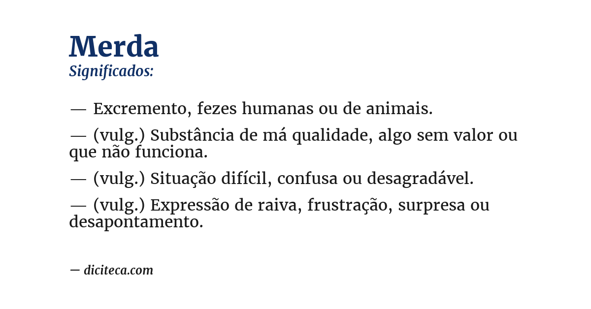 Significado de merda