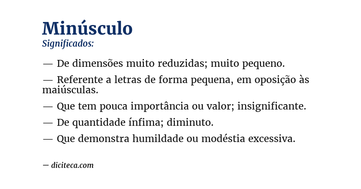 Significado de minúsculo