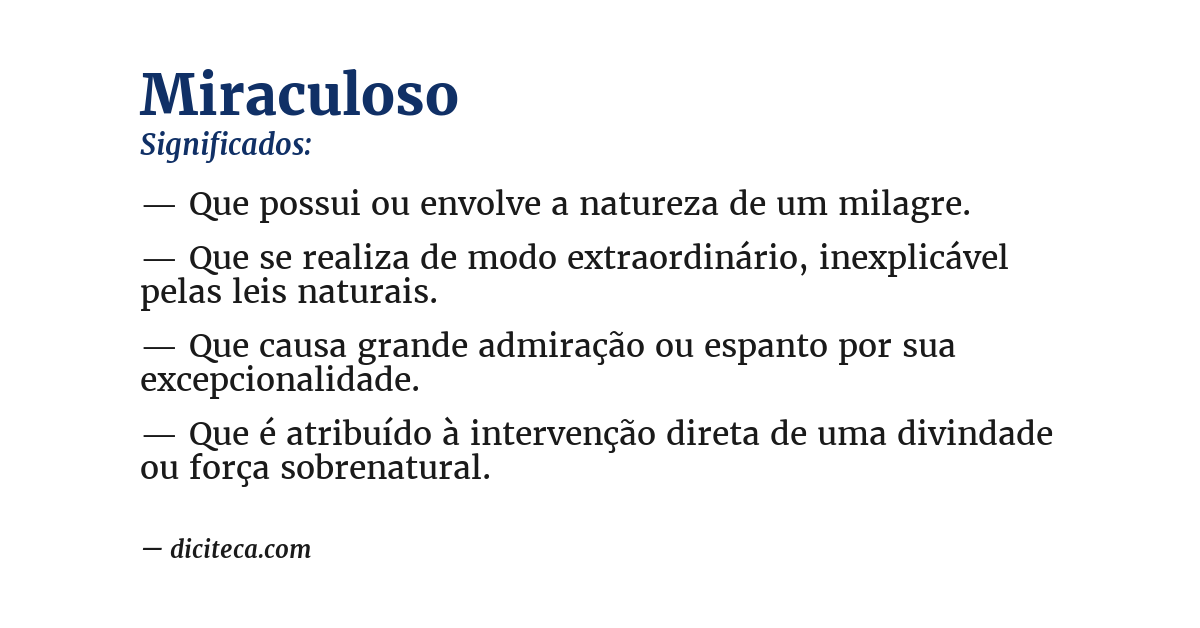 Significado de miraculoso