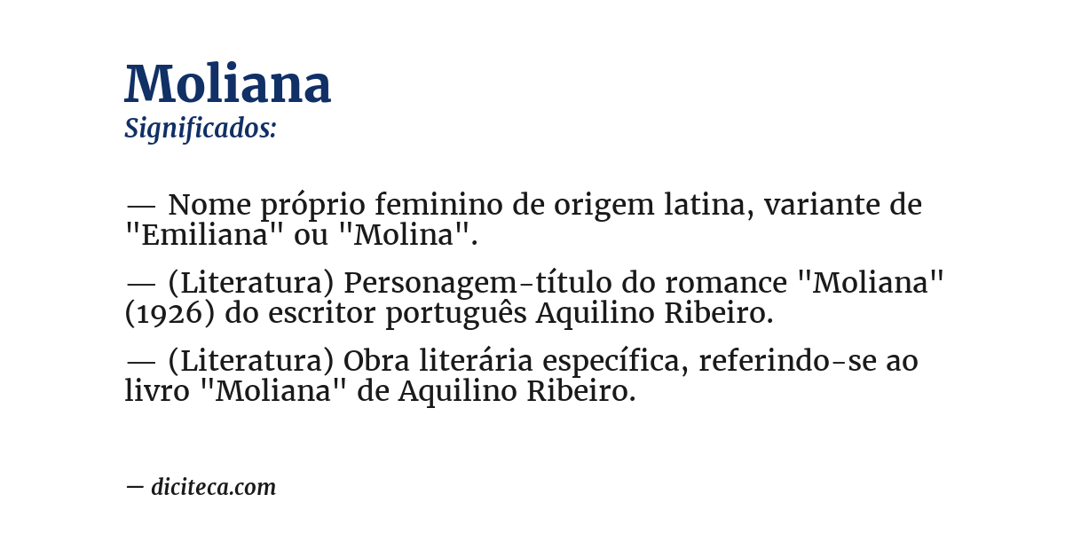 Significado de moliana