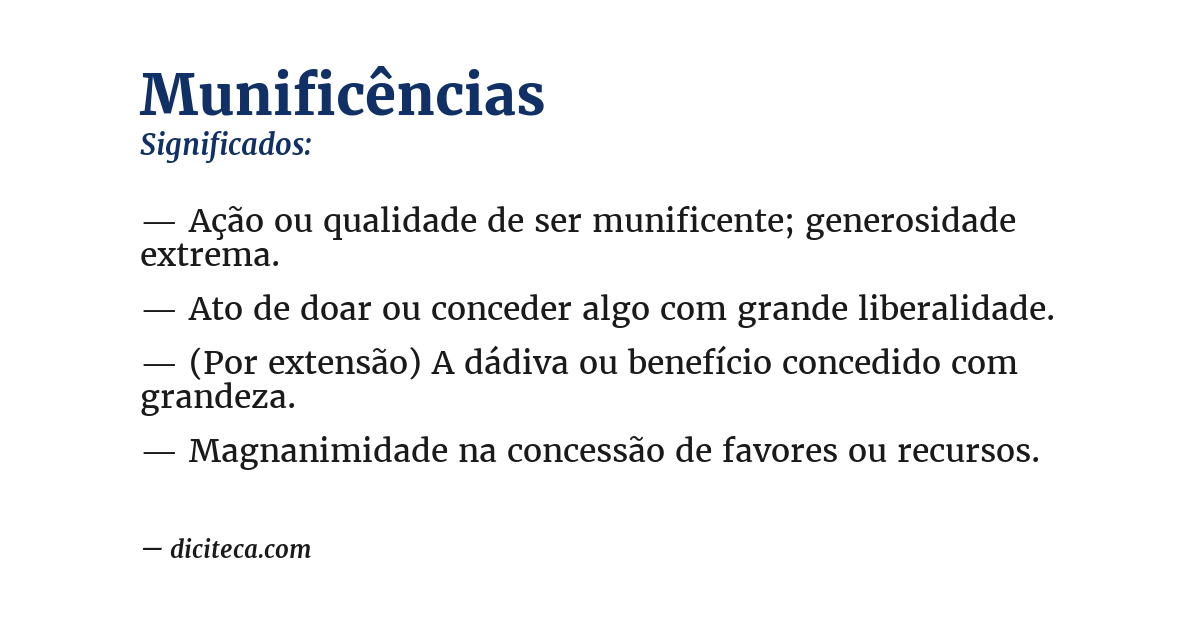 Significado de munificências