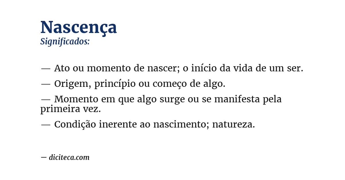 Significado de nascença