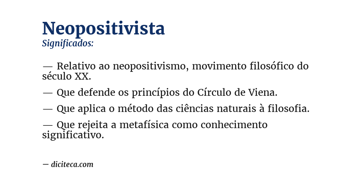 Significado de neopositivista