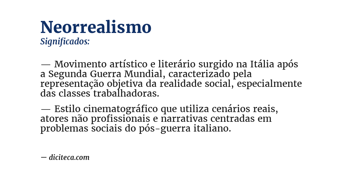 Significado de neorrealismo