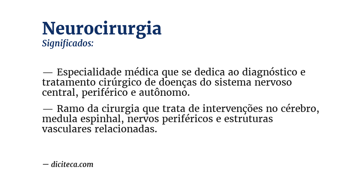 Significado de neurocirurgia