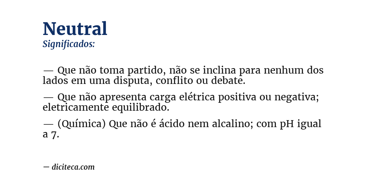 Significado de neutral