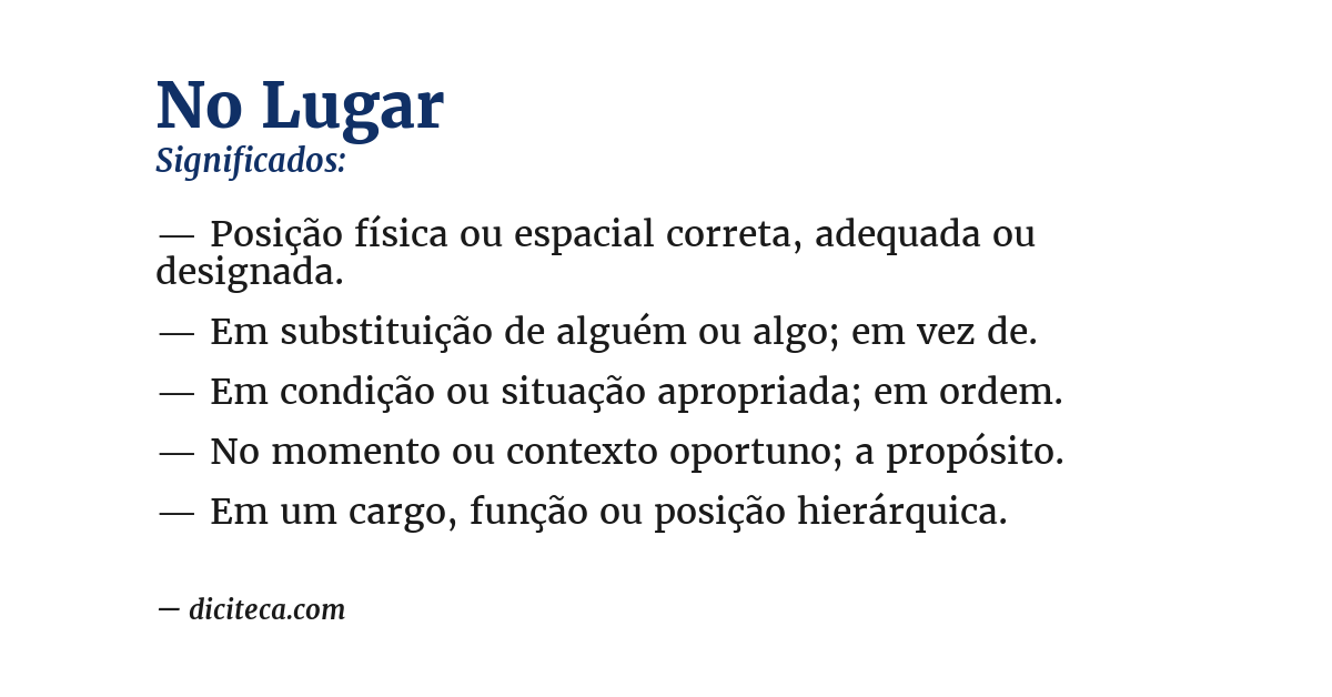 Significado de no lugar
