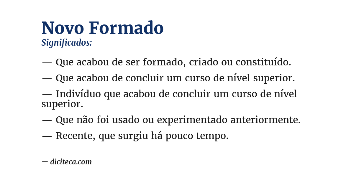 Significado de novo formado