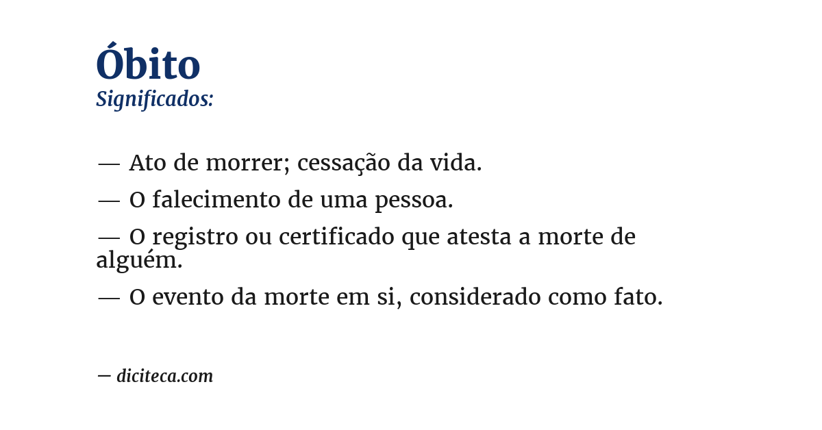 Significado de óbito