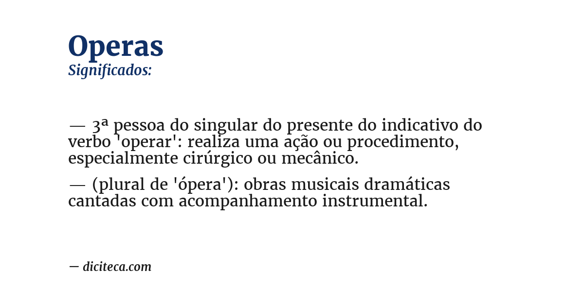 Significado de operas