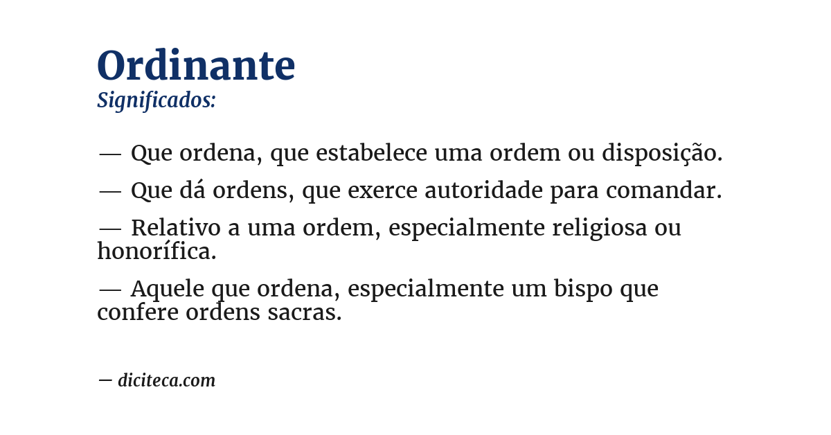 Significado de ordinante