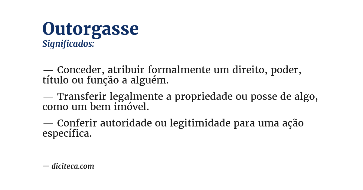 Significado de outorgasse