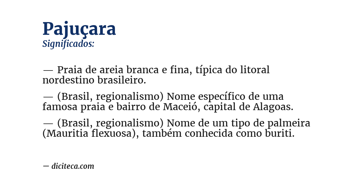 Significado de pajuçara