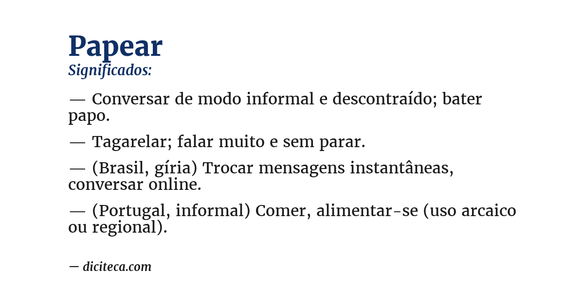Significado de papear
