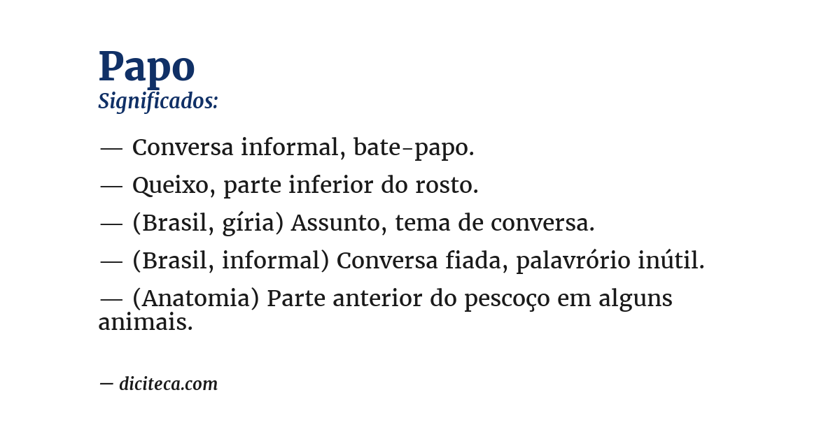 Significado de papo