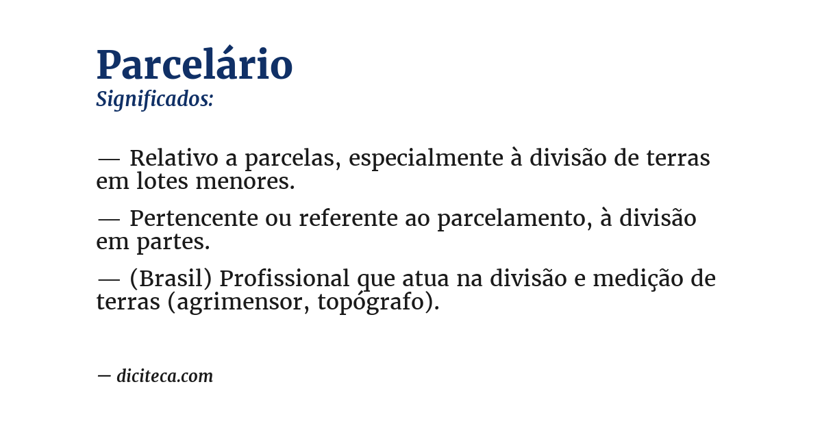 Significado de parcelário