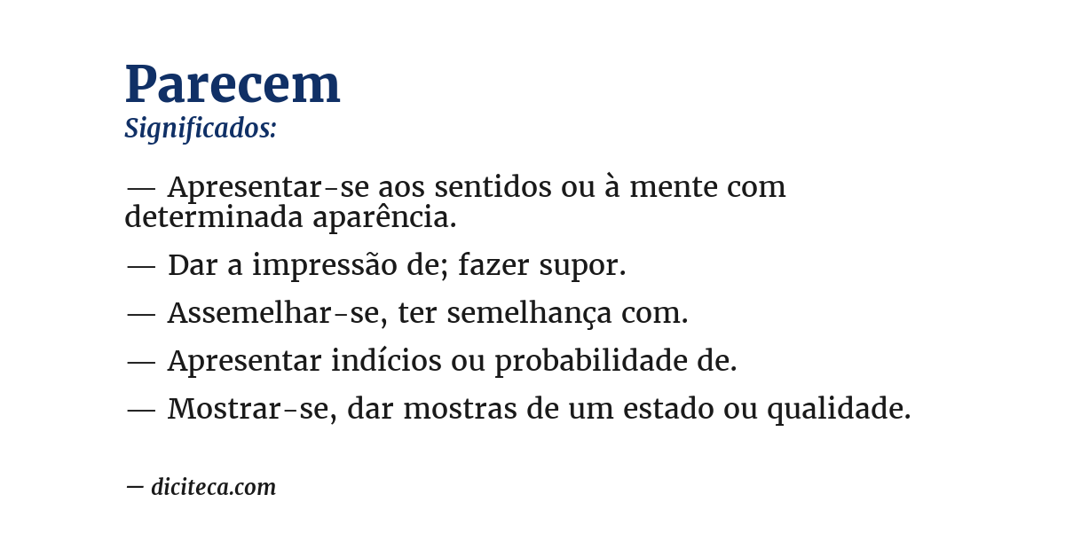 Significado de parecem