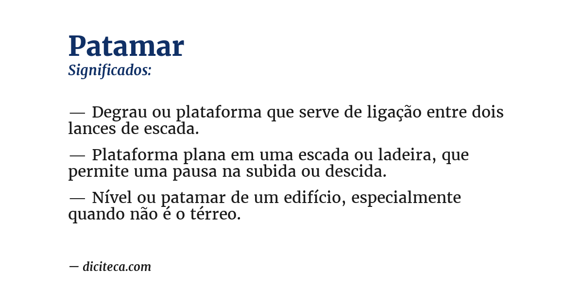 Significado de patamar