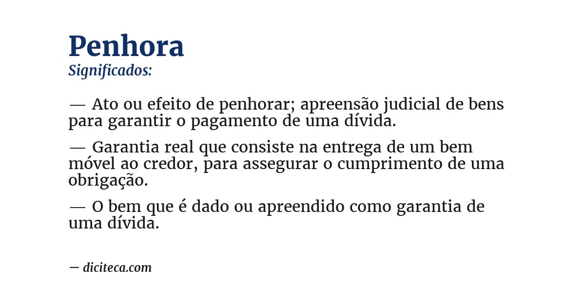 Significado de penhora