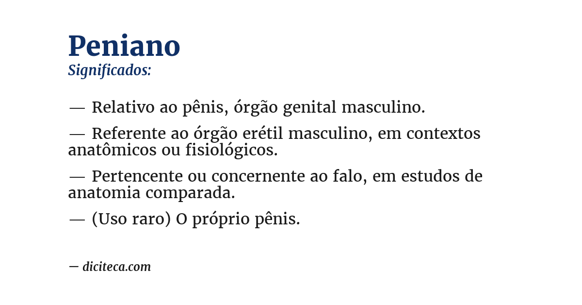 Significado de peniano
