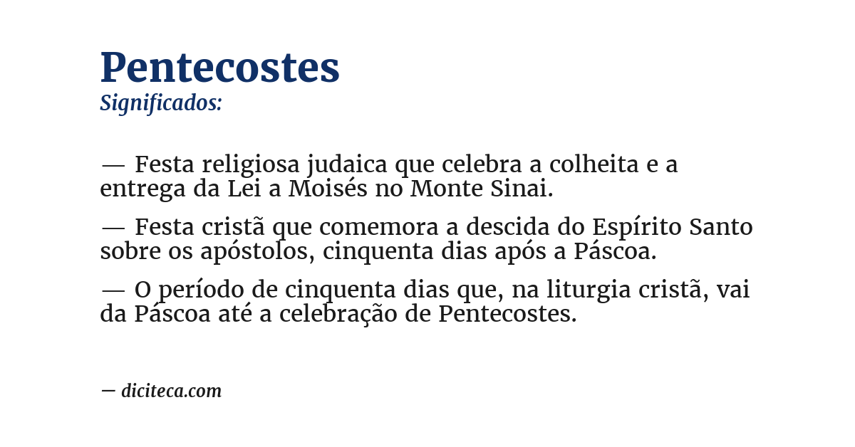 Significado de pentecostes