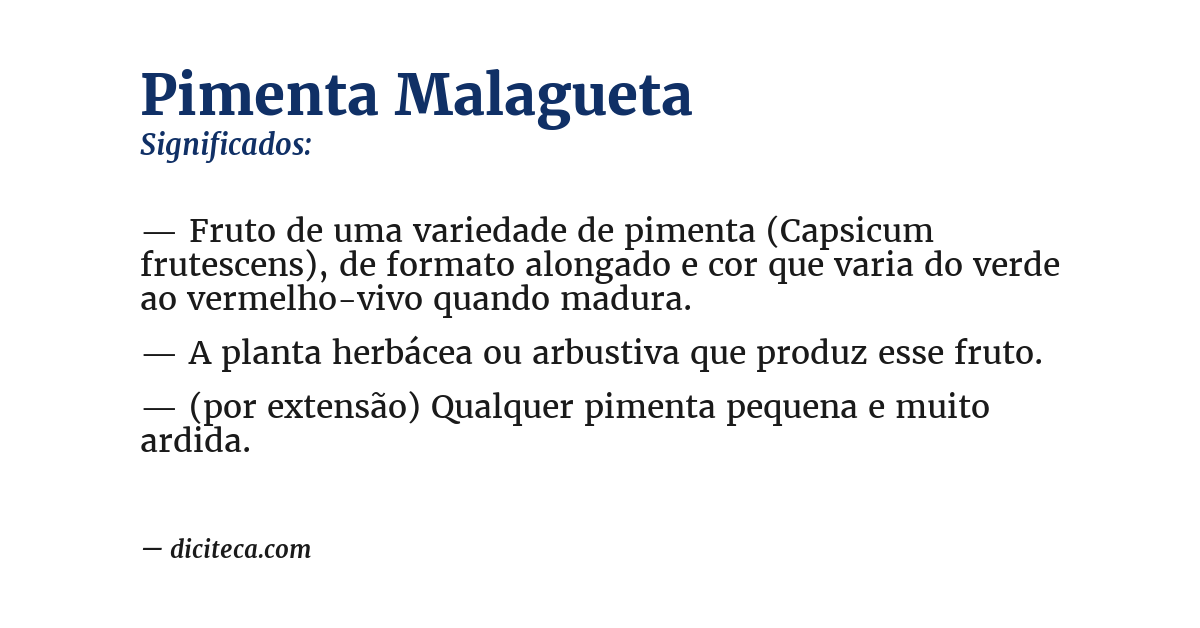 Significado de pimenta malagueta