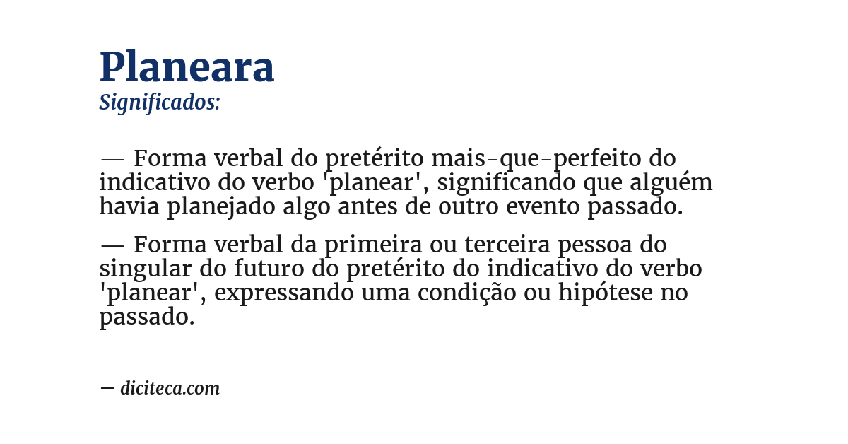 Significado de planeara