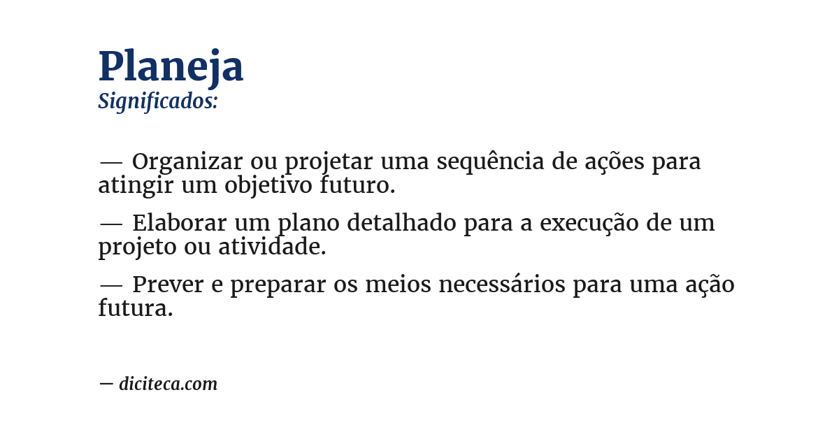Significado de planeja