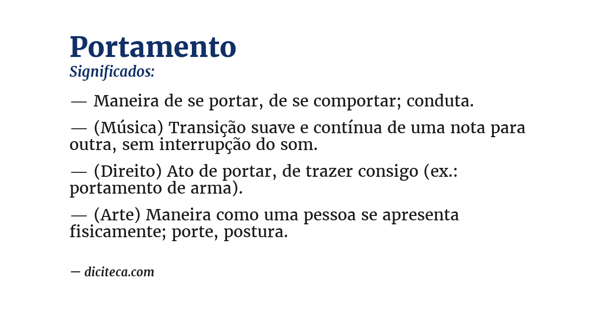 Significado de portamento