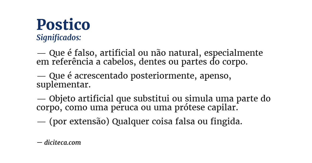 Significado de postico