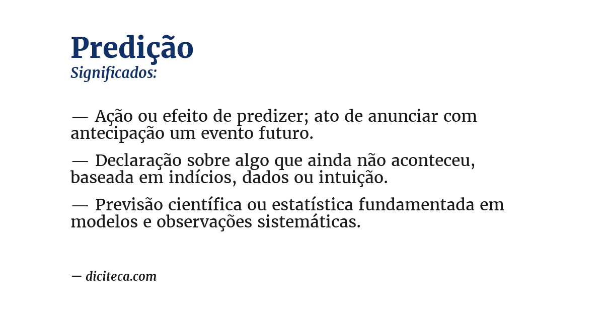 Significado de predição