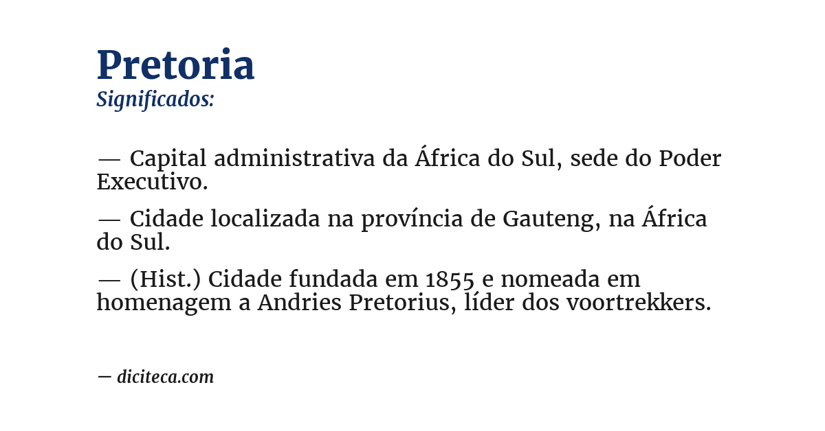 Significado de pretoria