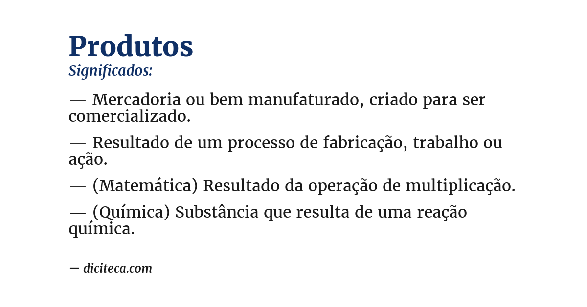 Significado de produtos