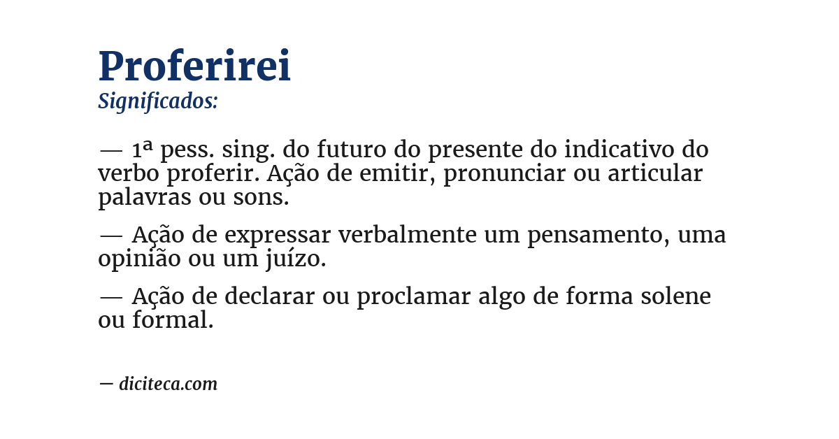 Significado de proferirei