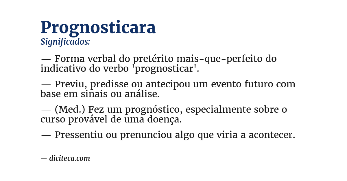 Significado de prognosticara