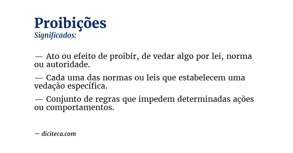 Significado de proibições