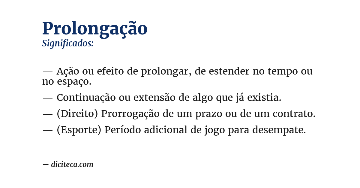 Significado de prolongação