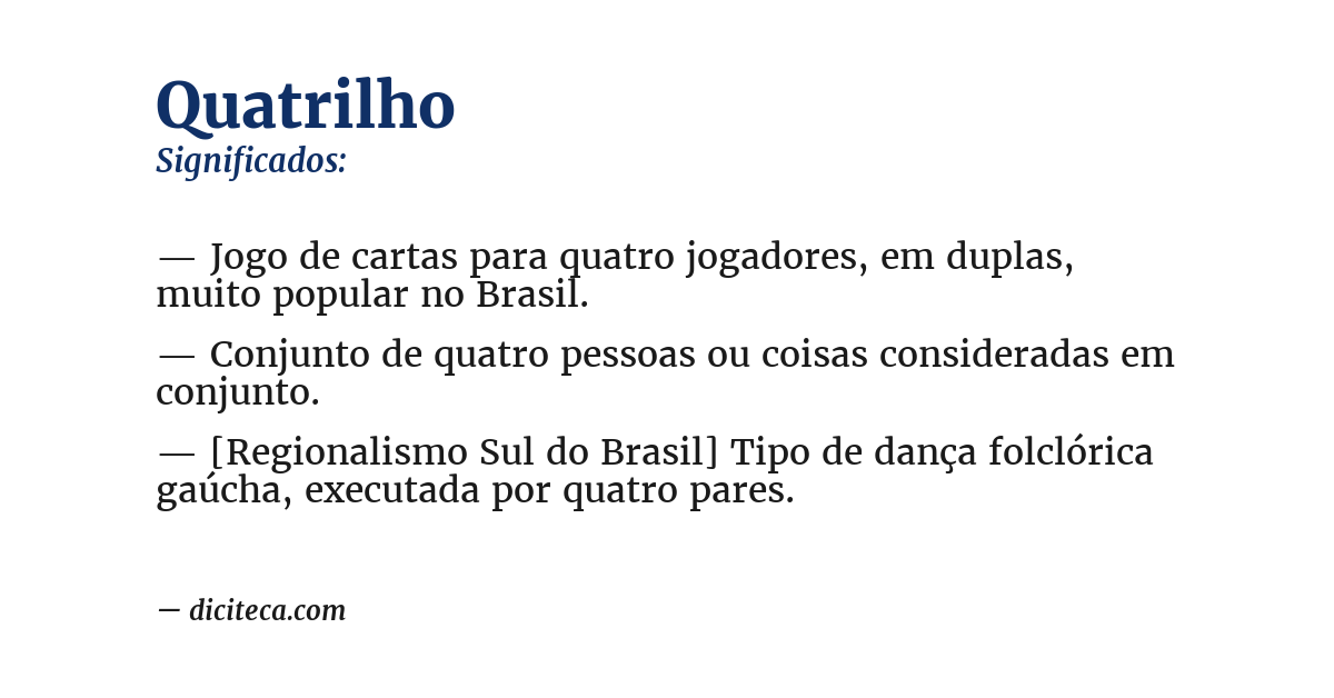 Significado de quatrilho