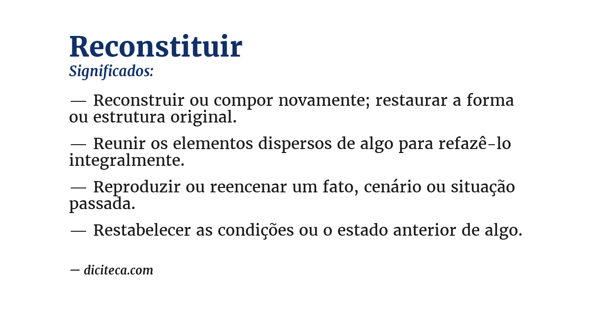 Significado de reconstituir