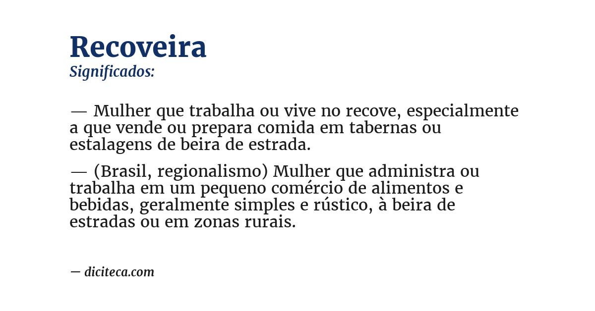 Significado de recoveira