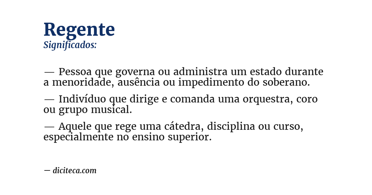Significado de regente
