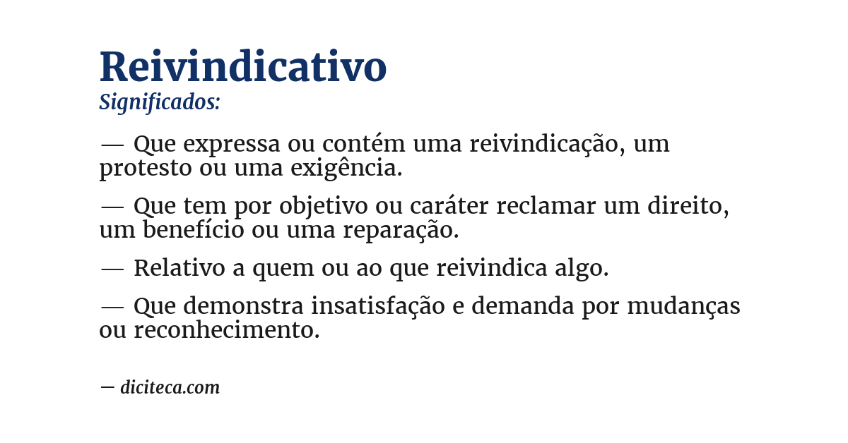 Significado de reivindicativo