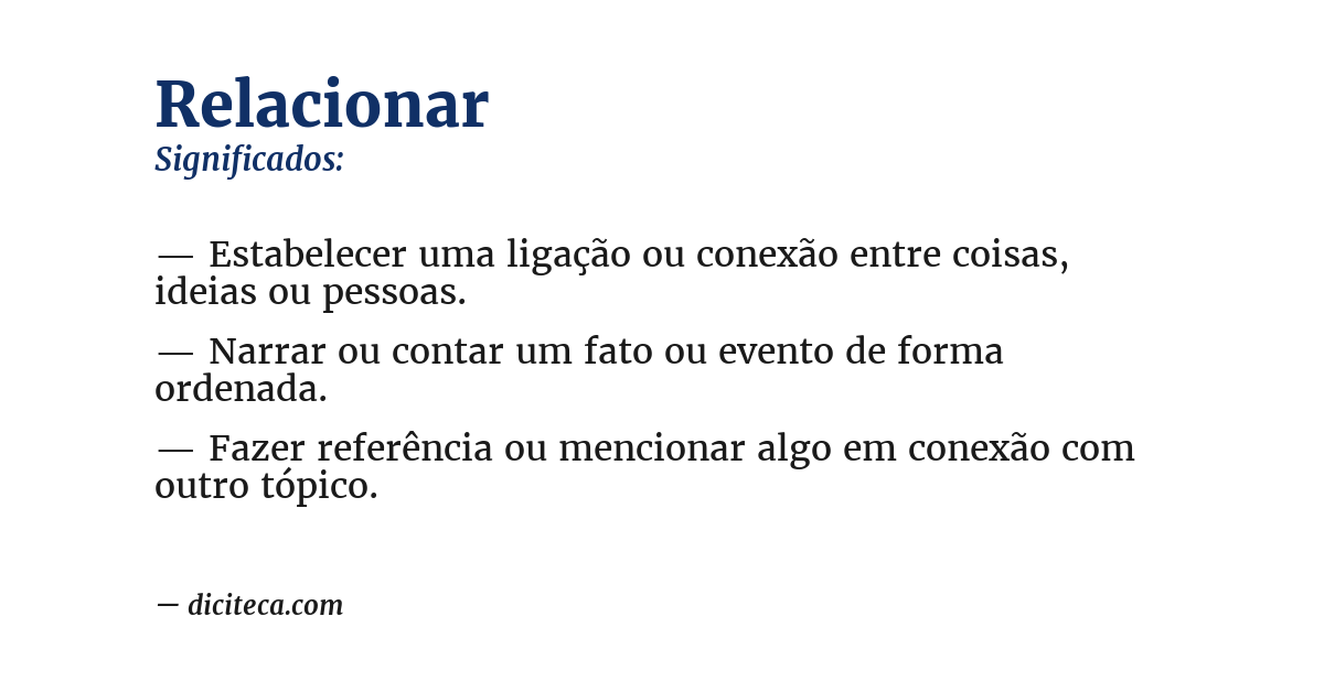Significado de relacionar